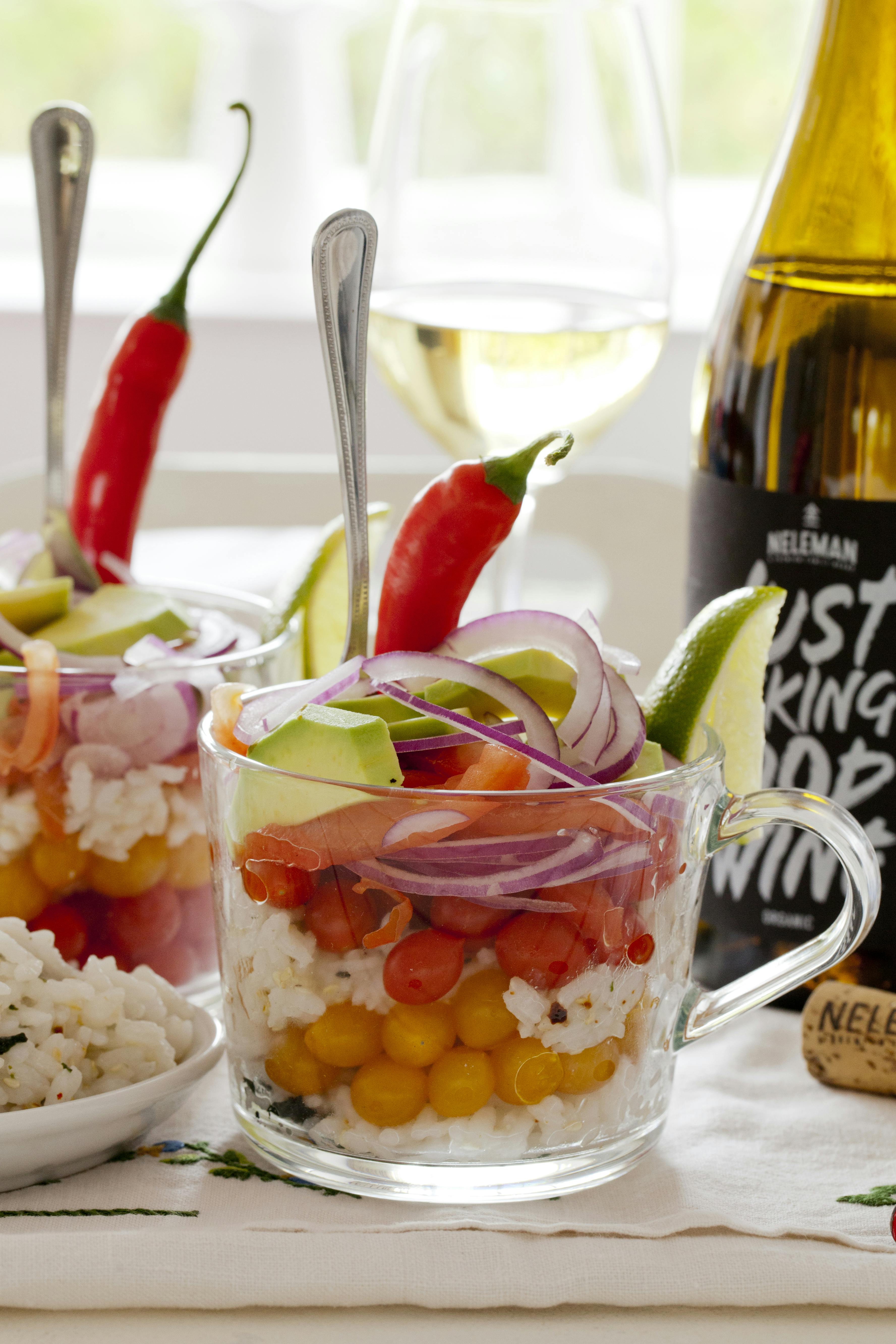 Wijn & spijstip: Sushirijst met avocado & Just Fucking Good Wine white