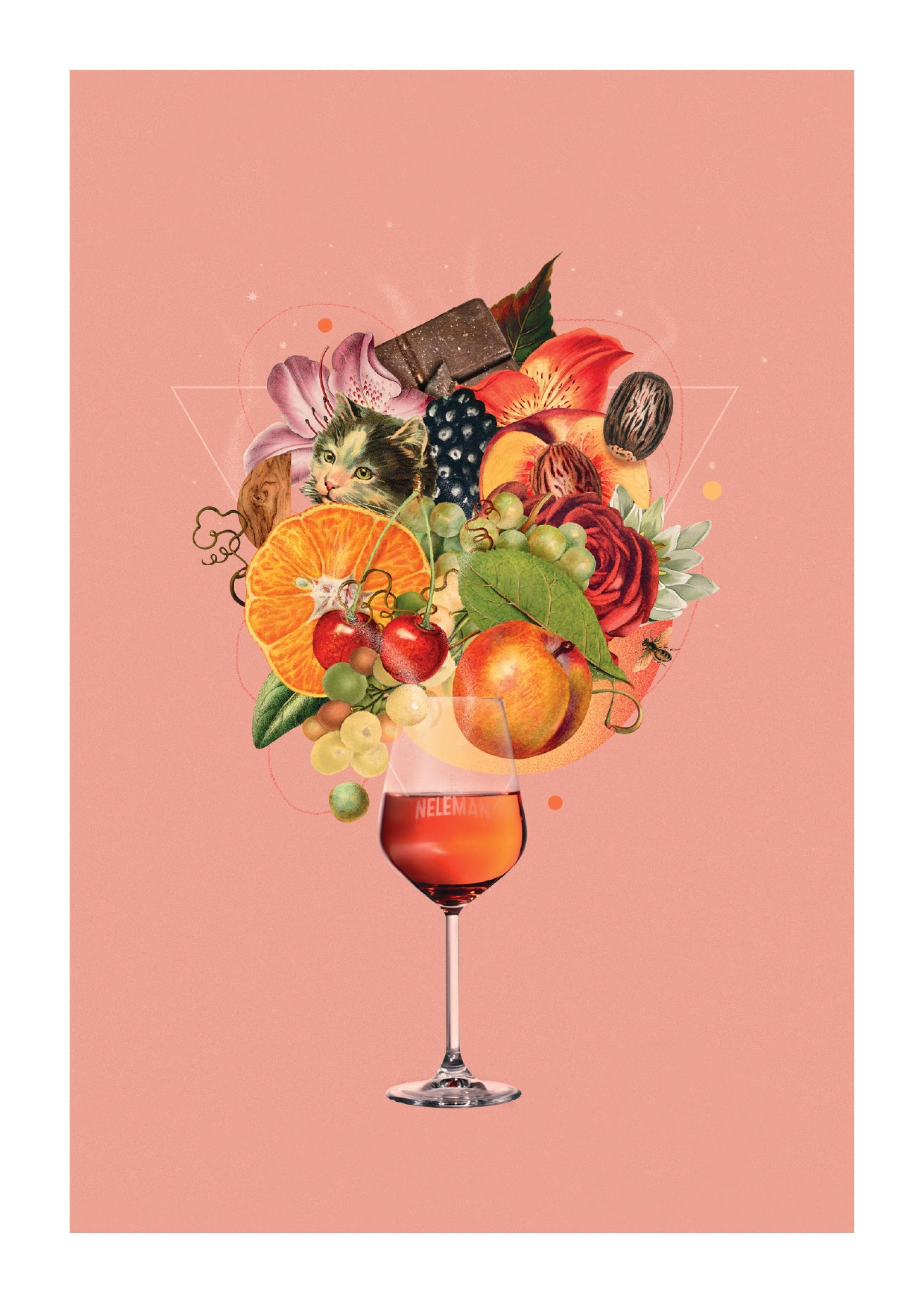 Kaartje Fruitig wijnglas