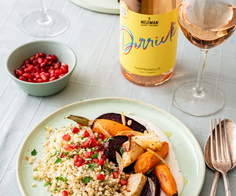 Geroosterde knolgroente & Derrick Tempranillo rosé